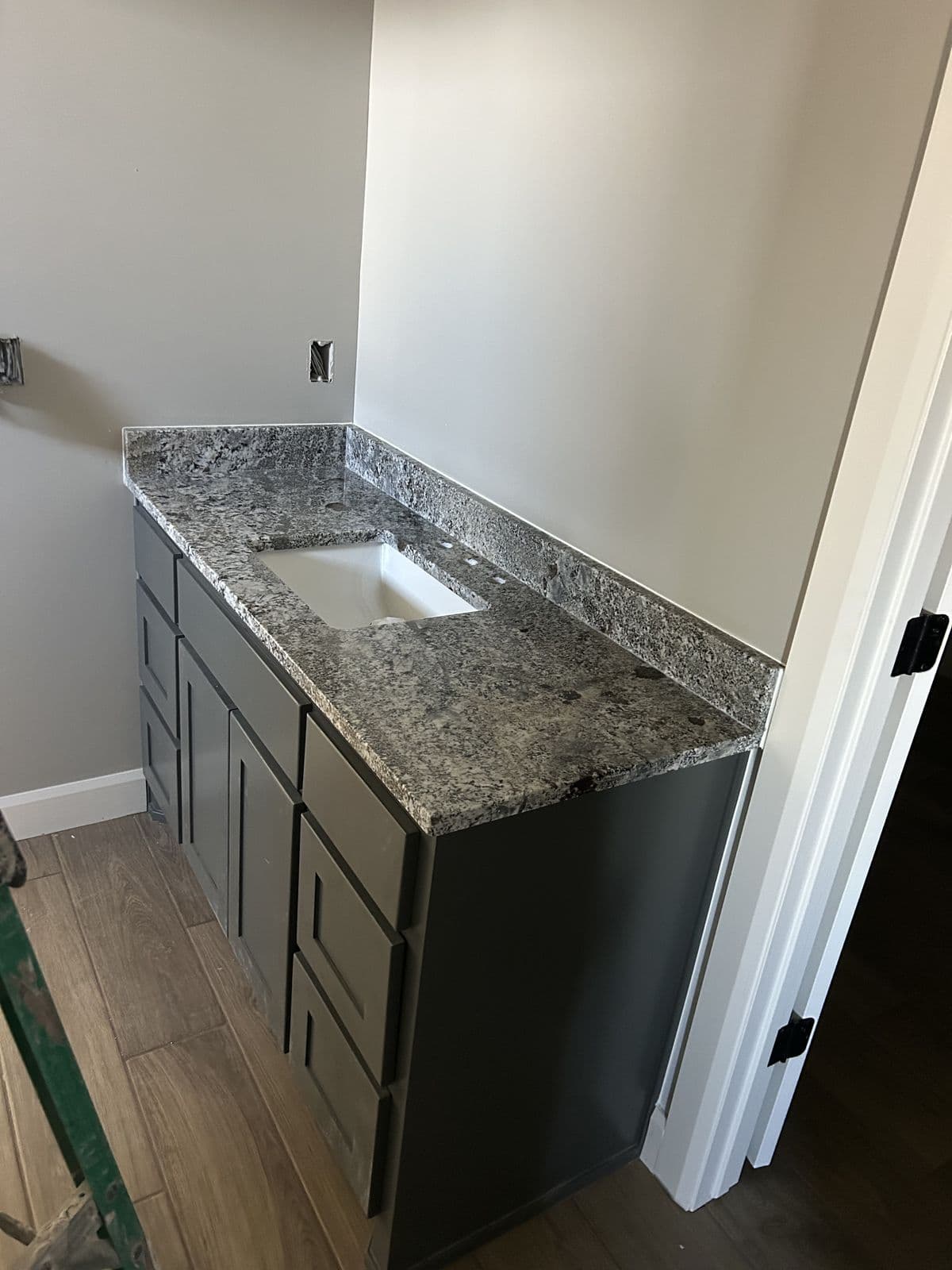 Granite countertop with sink cutout